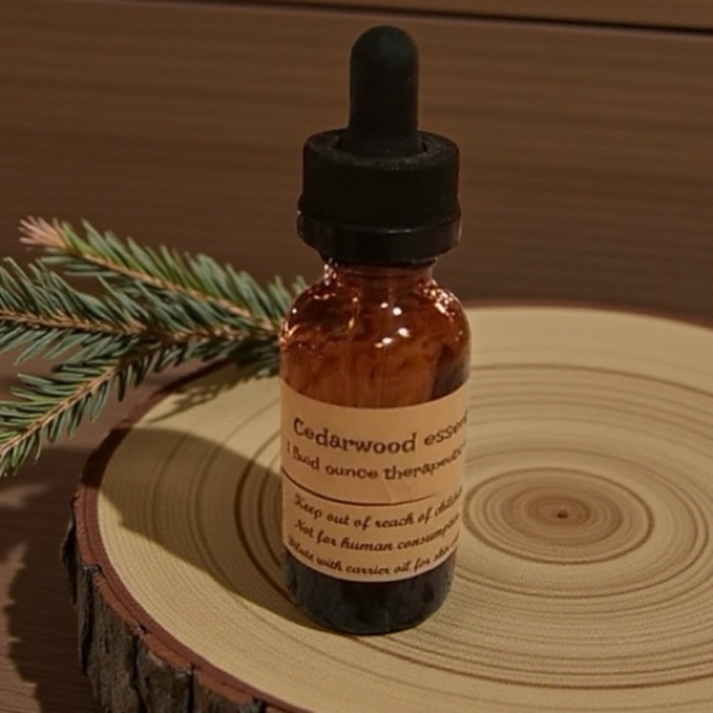 CEDAR-WOOD Essential Oil Amber Dropper Bottle Crafts Soaps Lotion Outdoors Woods